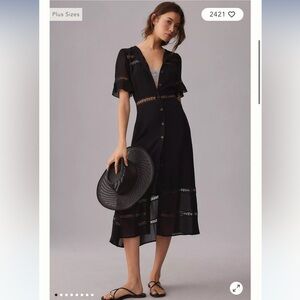 Reformation Black Midi Dress NWT